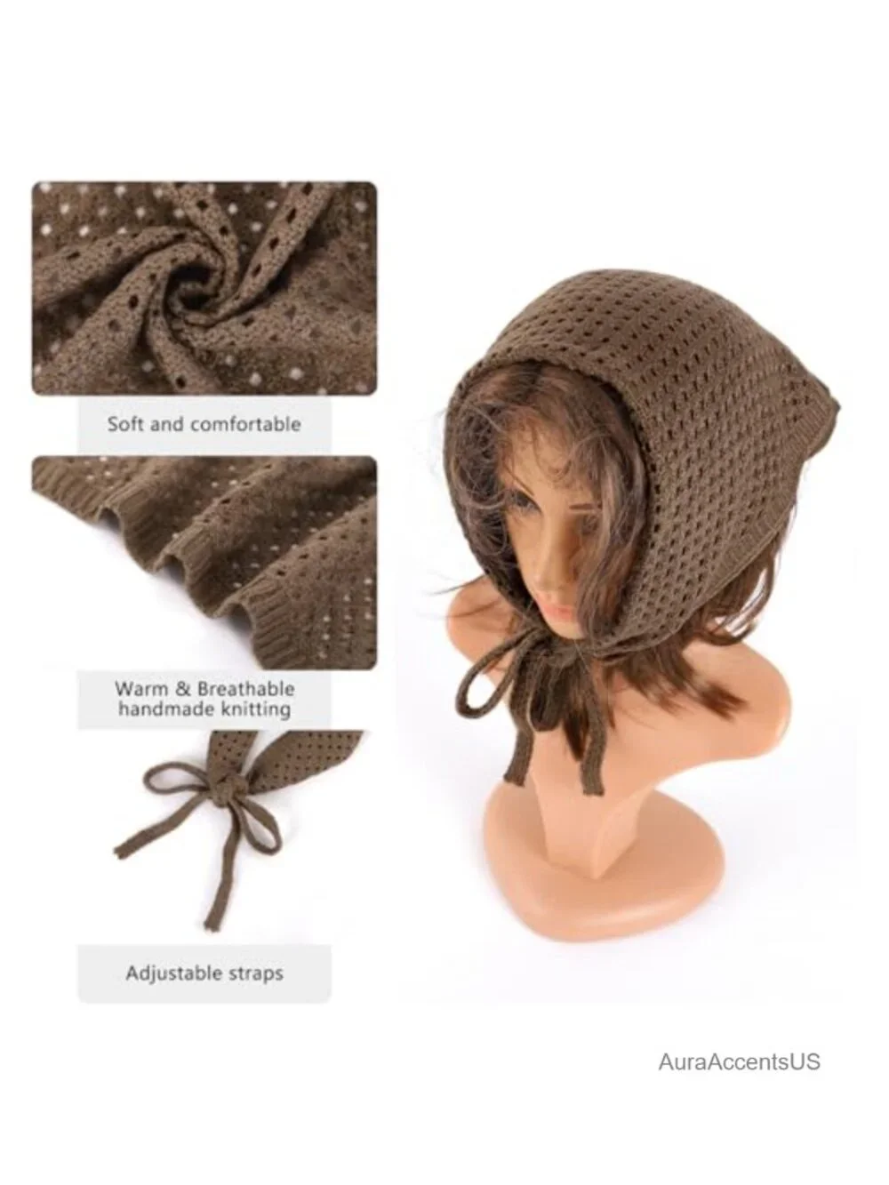 Knit Balaclava Hood Women Winter Warm Hooded Scarf Hat Soft Neck Cover Hijab